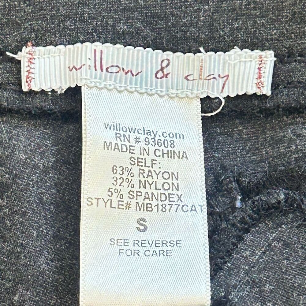 Willow & Clay Women's Charcoal Gray Leggings Size S Casual Zip Detail - Picture 2 of 5